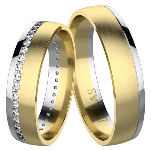 Desirat Colour GW snubní prsteny ze žlutého a bílého zlata