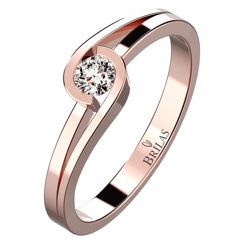 Selina R Briliant zásnubní prsten z růžového zlata