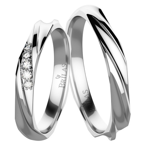 Bristol White snubní prsteny z bílého zlata