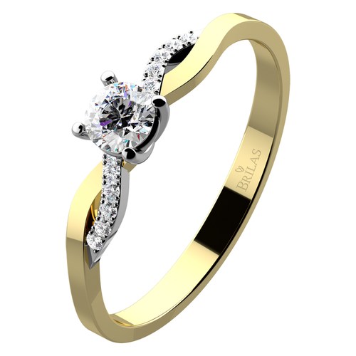 Danika Colour GW Briliant prsten z bílého a žlutého zlata