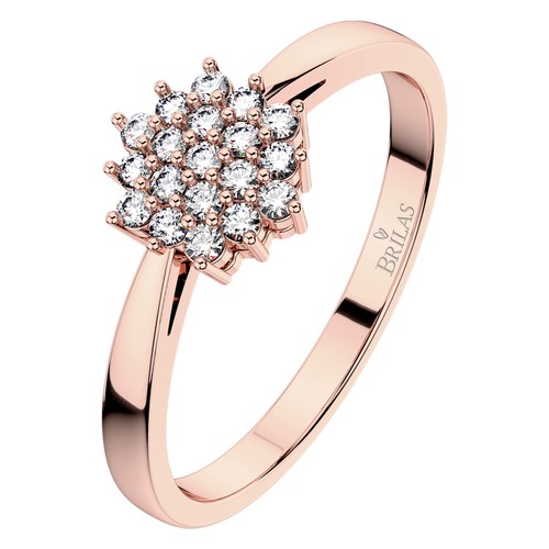 Krasomila Princess R Briliant zásnubní prsten z růžového zlata