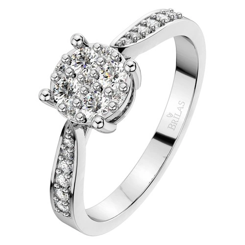 Zlata Princess W Briliant zásnubní prsten z bílého zlata