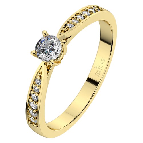 Adélka Princess G Briliant zásnubní prsten ze žlutého zlata