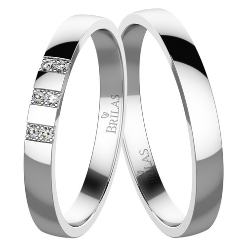 Sagita White snubní prsteny z bílého zlata