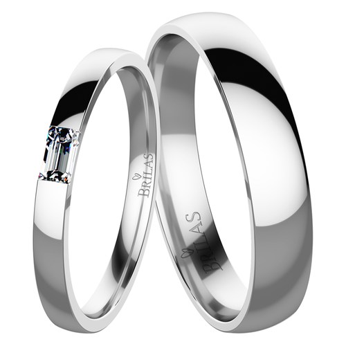 Brave White snubní prsteny z bílého zlata