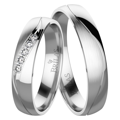 Jitra White snubní prsteny z bílého zlata