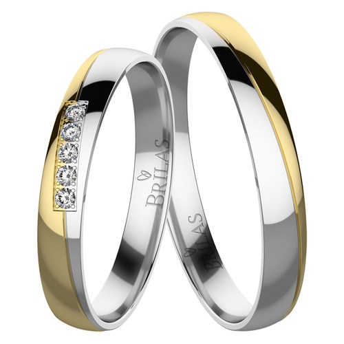 Marita Colour GW snubní prsteny ze žlutého a bílého zlata