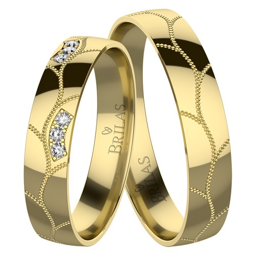 Myrna Gold snubní prsteny ze žlutého zlata