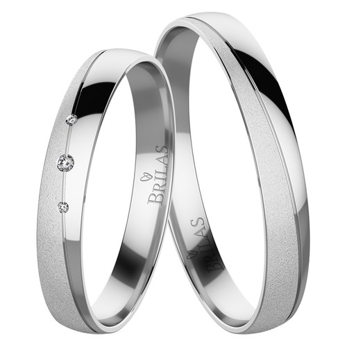 Mariko White snubní prsteny z bílého zlata
