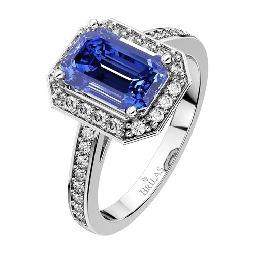 Olivia Tanzanit Briliant zlatý prsten s tanzanitem a brilianty