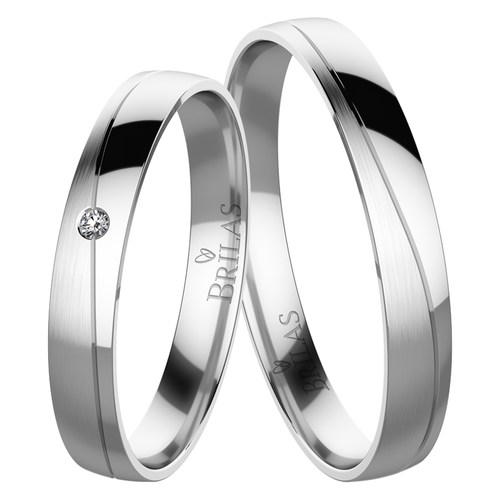 Valentýna White snubní prsteny z bílého zlata