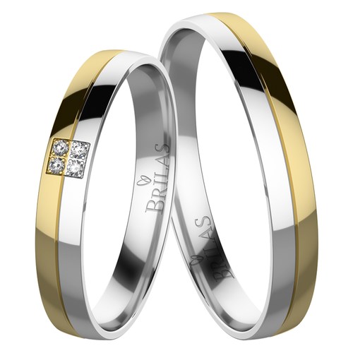 Hana Colour GW snubní prsteny z bílého a žlutého zlata