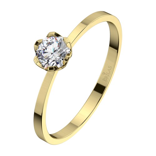 Filoména G Briliant zásnubní prsten ze žlutého zlata s briliantem