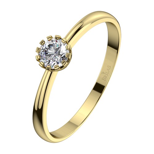 Petruše G Briliant zásnubní prsten ze žlutého zlata s briliantem