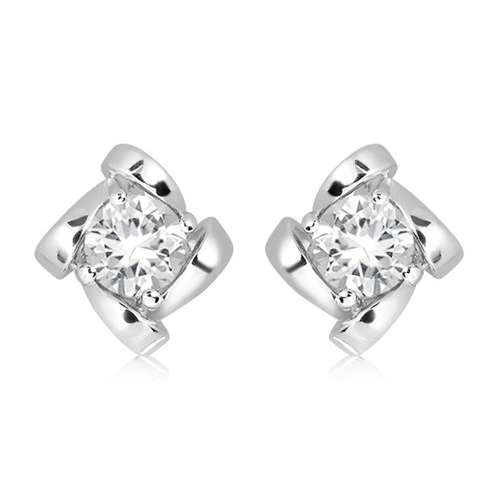 Alvis S White Topaz stříbrné náušnice s bílým topazem