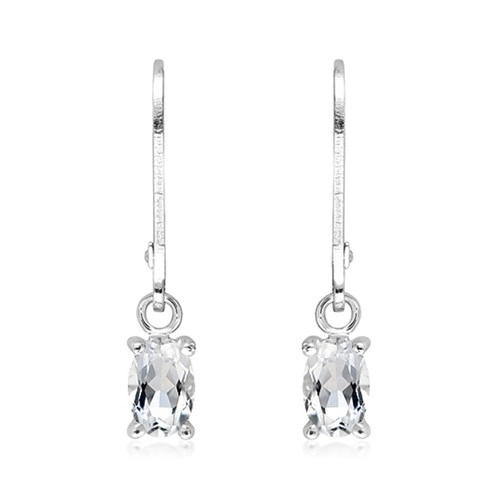 Materna S White Topaz stříbrné náušnice s bílým topazem
