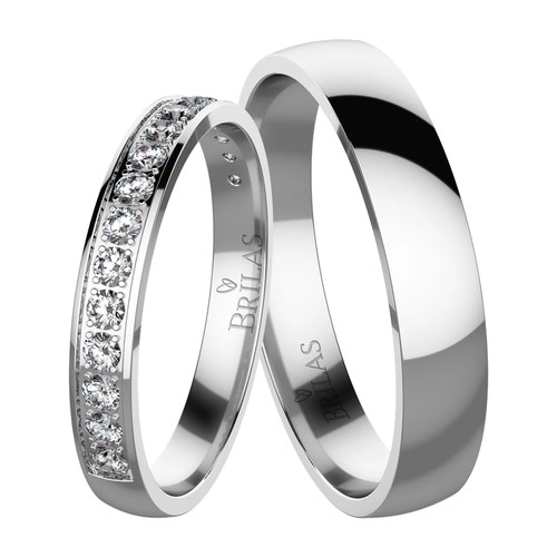 Diadem II White snubní prsteny z bílého zlata