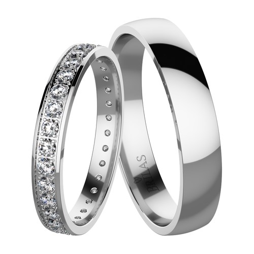 Diadem II White snubní prsteny z bílého zlata