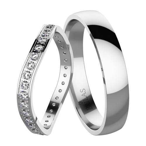 Superba II White snubní prsteny z bílého zlata