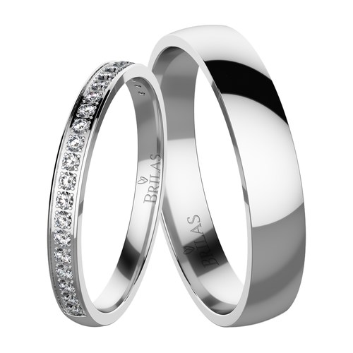 Sadira White snubní prsteny z bílého zlata
