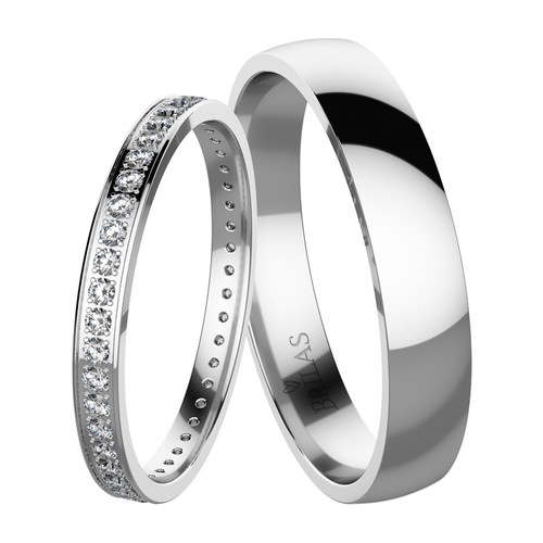 Sadira II White snubní prsteny z bílého zlata