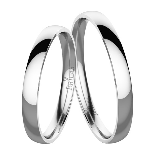 Greta White comfort snubní prsteny z bílého zlata