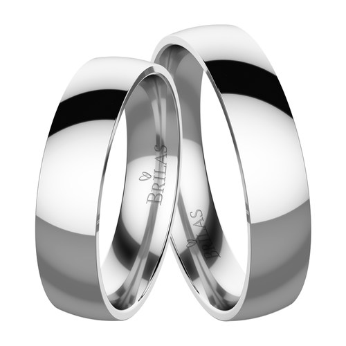 Ketrin White comfort snubní prsteny z bílého zlata