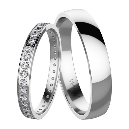 Ksora II White snubní prsteny z bílého zlata