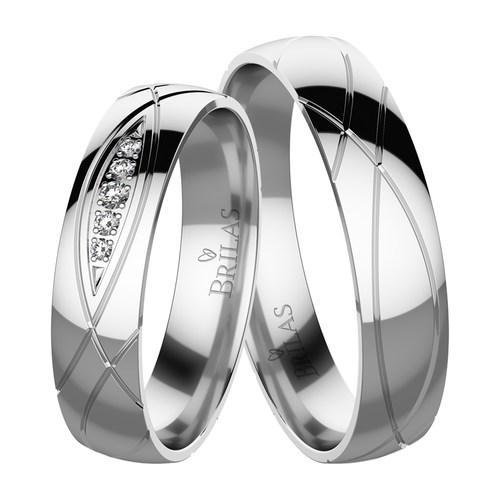 Daneta White snubní prsteny z bílého zlata