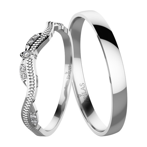 Madana White snubní prsteny z bílého zlata