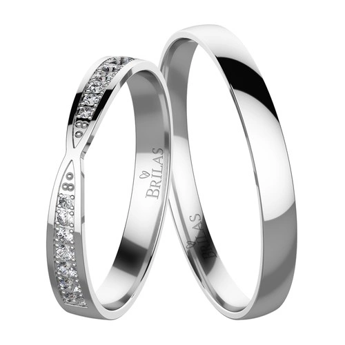 Pelopia White snubní prsteny z bílého zlata