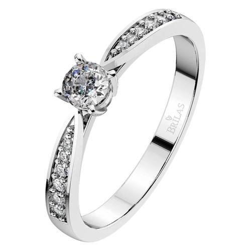 Adélka Princess White zásnubní prsten z bílého zlata