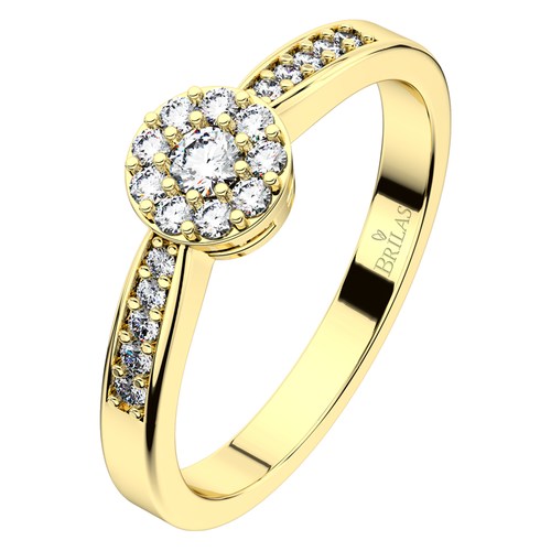 Růženka Princess Gold zásnubní prsten ze žlutého zlata