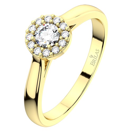 Jasněnka Princess Gold zásnubní prsten ze žlutého zlata