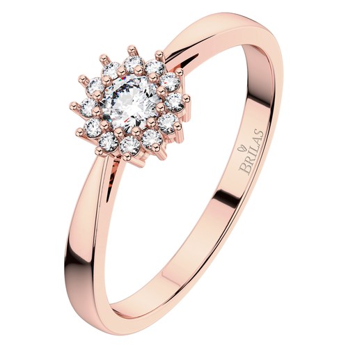 Angelína Princess Red zásnubní prsten z růžového zlata