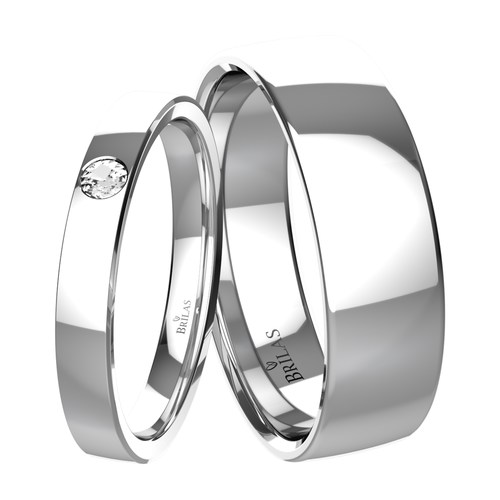 Galava White snubní prsteny z bílého zlata a stříbra