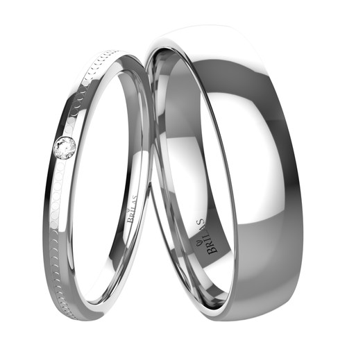 Barbara White snubní prsteny z bílého zlata a stříbra