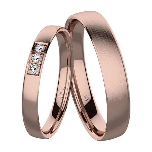 Zeta Red snubní prsteny z červeného zlata