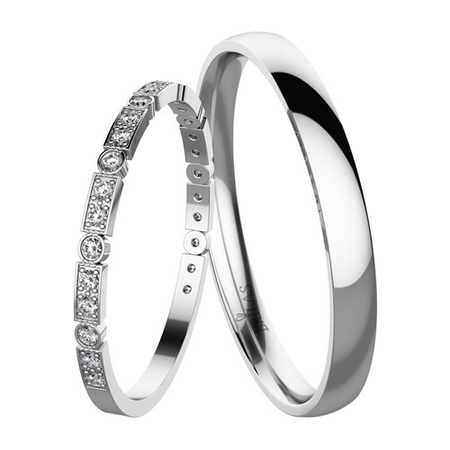 Safa White snubní prsteny z bílého zlata