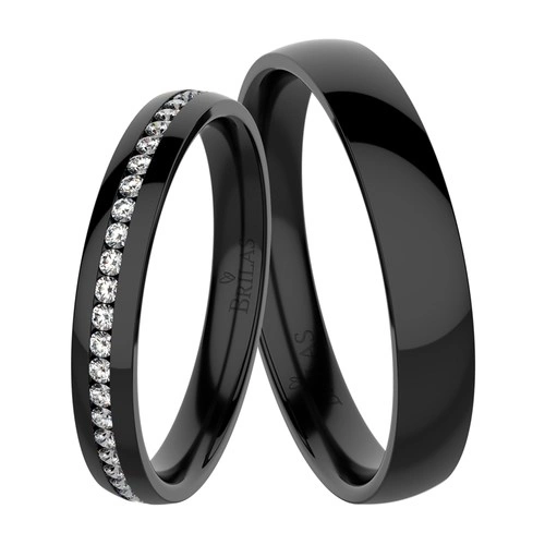 Roselina Black Steel snubní prsteny z chirurgické oceli