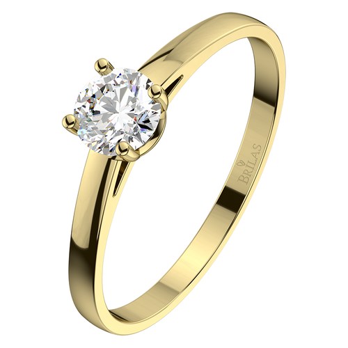 Marcelka G Briliant zásnubní prsten ze žlutého zlata s lab‑grown briliantem