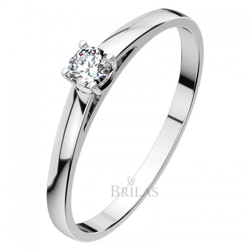 Diona W Briliant (4 mm) jemný zásnubní prsten z bílého zlata