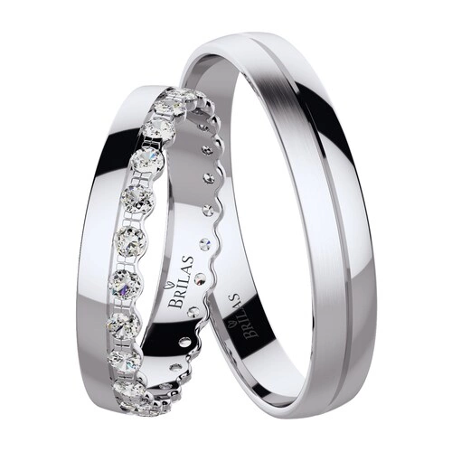 Fiera White snubní prsteny z bílého zlata