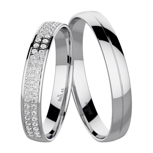 Ariana White snubní prsteny z bílého zlata