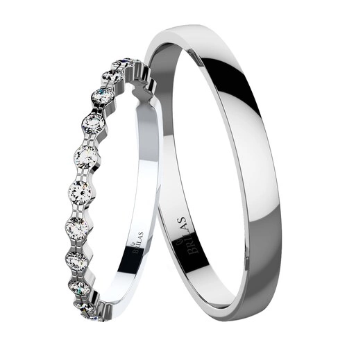 Shanel White snubní prsteny z bílého zlata