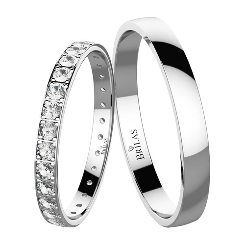 Cerenita White snubní prsteny z bílého zlata