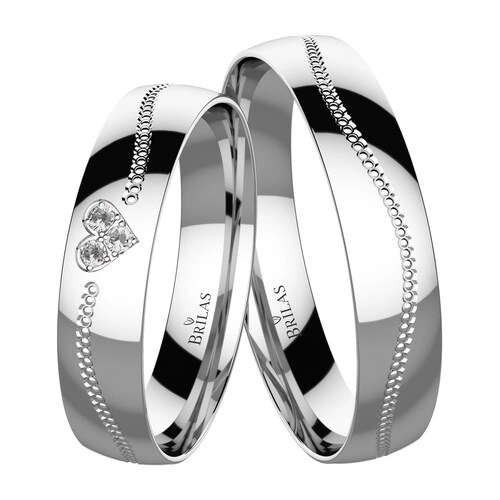 Stelaria White snubní prsteny z bílého zlata