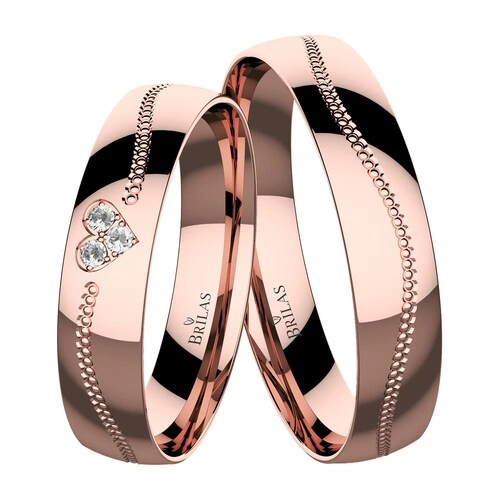 Stelaria Red snubní prsteny z růžového zlata