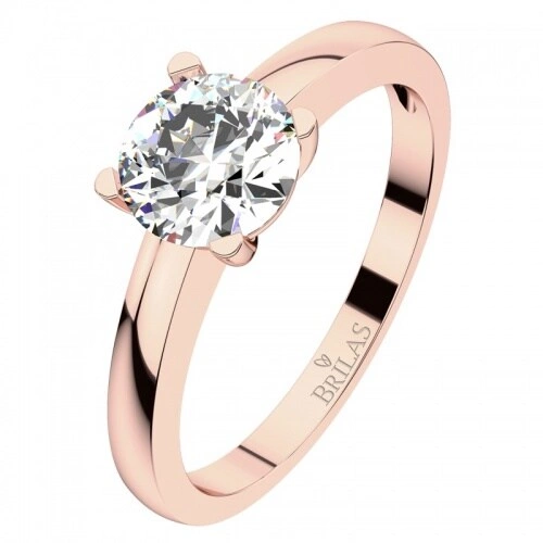 Hebe R Briliant zásnubní prsten z růžového zlata s briliantem