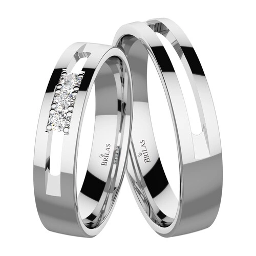 Clemente White snubáky z bílého zlata se zdobením